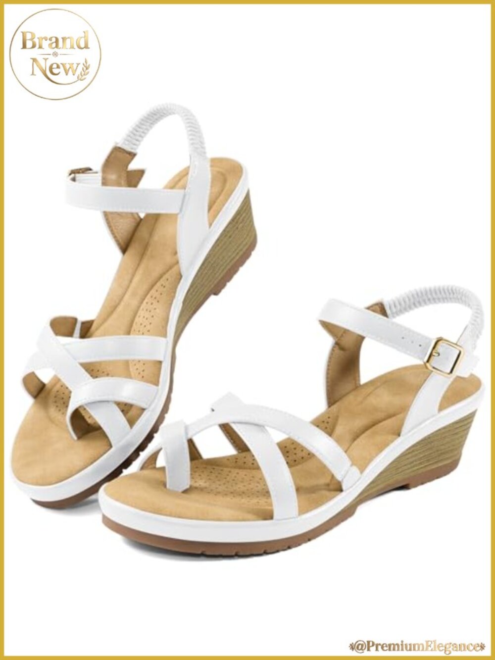 Wedge Platform Sandals Faux Leather Comfortable Walking Beach